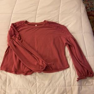 Pink Cropped Sweatshirt